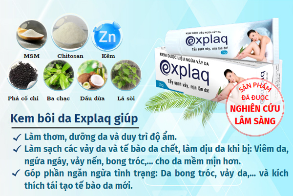 Kem bôi Explaq - Hiệu quả cho các tổn thương ngoài da của bệnh vảy nến